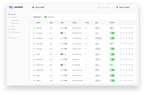 Just log in and browse your list of available servers