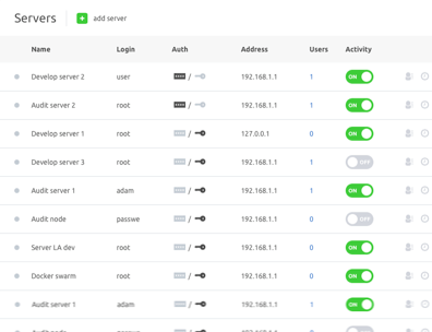 Create a company and add your servers into profile